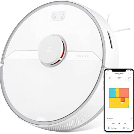 Amazon.com - Roborock S6 Pure Robot Vacuum and Mop, Multi-Floor Mapping,  Lidar Navigation, No-go Zones, Selective Room Cleaning, Super Strong  Suction Robotic Vacuum Cleaner, Wi-Fi Connected, Alexa Voice Control -