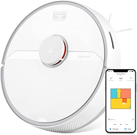 Amazon.com - Roborock S6 Pure Robot Vacuum and Mop, Multi-Floor Mapping,  Lidar Navigation, No-go Zones, Selective Room Cleaning, Super Strong  Suction Robotic Vacuum Cleaner, Wi-Fi Connected, Alexa Voice Control -